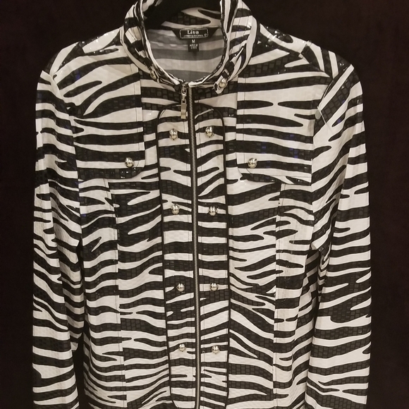 Lisa international Jackets & Blazers - Lisa International Zebra Print Stretch Jacket